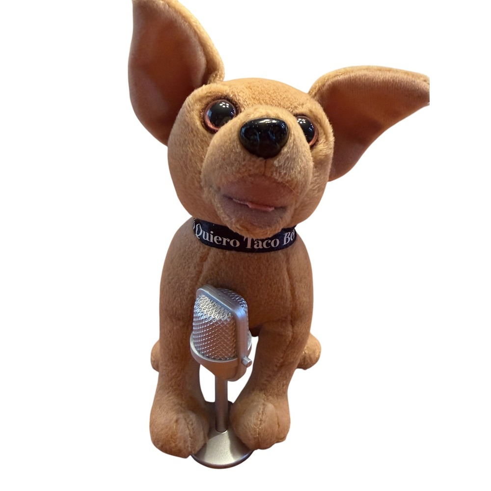 Vintage 90s Yo Quiero Taco Bell Chihuahua Microphone Dog Plush 7" Does Not Sing